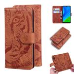 For Huawei P smart 2020 Tiger Embossing Pattern Horizontal Flip Leather Case with Holder & Card Slots & Wallet(Brown)