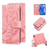 For Huawei P smart Z / Y9 Prime (2019) Tiger Embossing Pattern Horizontal Flip Leather Case with Holder & Card Slots & Wallet(Pink)