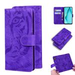 For Huawei P40 Lite / nova 6 SE Tiger Embossing Pattern Horizontal Flip Leather Case with Holder & Card Slots & Wallet(Purple)