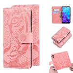 For Huawei Y5 (2019) / Honor 8S Tiger Embossing Pattern Horizontal Flip Leather Case with Holder & Card Slots & Wallet(Pink)