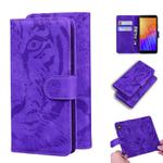 For Huawei Y5p Tiger Embossing Pattern Horizontal Flip Leather Case with Holder & Card Slots & Wallet(Purple)