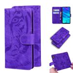 For Huawei P smart (2019) Tiger Embossing Pattern Horizontal Flip Leather Case with Holder & Card Slots & Wallet(Purple)