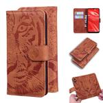 For Huawei Enjoy 9s Tiger Embossing Pattern Horizontal Flip Leather Case with Holder & Card Slots & Wallet(Brown)