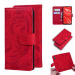 For Huawei Enjoy 9s Tiger Embossing Pattern Horizontal Flip Leather Case with Holder & Card Slots & Wallet(Red)