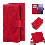 For Huawei P20 Tiger Embossing Pattern Horizontal Flip Leather Case with Holder & Card Slots & Wallet(Red)