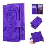 For Huawei P20 Tiger Embossing Pattern Horizontal Flip Leather Case with Holder & Card Slots & Wallet(Purple)