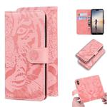 For Huawei P20 Lite / nova 3e Tiger Embossing Pattern Horizontal Flip Leather Case with Holder & Card Slots & Wallet(Pink)