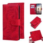 For Huawei P20 Lite / nova 3e Tiger Embossing Pattern Horizontal Flip Leather Case with Holder & Card Slots & Wallet(Red)