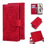 For Huawei P20 Pro Tiger Embossing Pattern Horizontal Flip Leather Case with Holder & Card Slots & Wallet(Red)