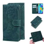 For Huawei P30 Tiger Embossing Pattern Horizontal Flip Leather Case with Holder & Card Slots & Wallet(Green)