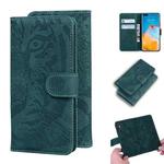 For Huawei P40 Pro Tiger Embossing Pattern Horizontal Flip Leather Case with Holder & Card Slots & Wallet(Green)