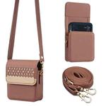 BFB13 BINFEN Color Flowers Crossbody Flip Phone Leather Bag(Brown)