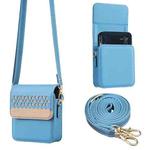 BFB13 BINFEN Color Flowers Crossbody Flip Phone Leather Bag(Light Blue)