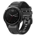 For Garmin 22mm xDfind Leather Skin Silicone Quick Release Watch Band(Charcoal Gray)