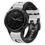 For Garmin 22mm xDfind Leather Skin Silicone Quick Release Watch Band(White)