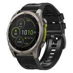 For Garmin 26mm xDfind Leather Skin Silicone Quick Release Watch Band(Black)