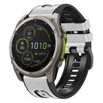 For Garmin 26mm xDfind Leather Skin Silicone Quick Release Watch Band(White)