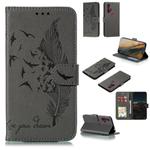 For Motorola Moto Edge Plus Feather Pattern Litchi Texture Horizontal Flip Leather Case with Wallet & Holder & Card Slots(Grey)