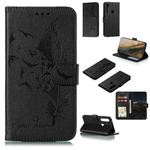 For Motorola Moto G Power Feather Pattern Litchi Texture Horizontal Flip Leather Case with Wallet & Holder & Card Slots(Black)