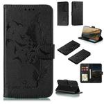 For Motorola Moto E(2020) / Moto E7 Feather Pattern Litchi Texture Horizontal Flip Leather Case with Wallet & Holder & Card Slots(Black)