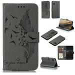 For Huawei Enjoy 20 Feather Pattern Litchi Texture Horizontal Flip Leather Case with Wallet & Holder & Card Slots(Grey)