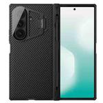 For Samsung Galaxy Z Fold7 5G NILLKIN Black Mirror Prop CD Texture Transparent Mirror Cover Phone Case with Stylus(Black)