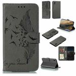 For Samsung Galaxy A01 Core Feather Pattern Litchi Texture Horizontal Flip Leather Case with Wallet & Holder & Card Slots(Grey)