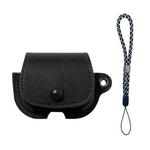 For AirPods Pro 3 Backpack Style PU Leather Earphone Protective Case with Lanyard(Black)