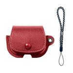 For AirPods Pro 3 Backpack Style PU Leather Earphone Protective Case with Lanyard(Red)