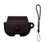 For AirPods Pro 3 Backpack Style PU Leather Earphone Protective Case with Lanyard(Dark Brown)