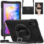 For Xiaomi Redmi Pad 2 11 2025 Rotatable Holder Silicone Hybrid PC Tablet Case with Shoulder Strap(Black)