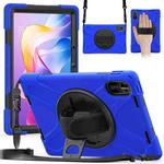 For Xiaomi Redmi Pad 2 11 2025 Rotatable Holder Silicone Hybrid PC Tablet Case with Shoulder Strap(Blue)