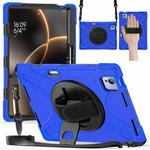 For Xiaomi Pad 7 Ultra Rotatable Holder Silicone Hybrid PC Tablet Case with Shoulder Strap(Blue)