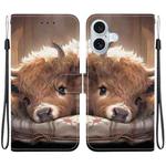 For iPhone 16 Crystal Texture Colored Drawing Leather Phone Case(Calf)