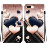 For iPhone 7 Plus / 8 Plus Crystal Texture Colored Drawing Leather Phone Case(Love Heart)