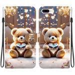 For iPhone 7 Plus / 8 Plus Crystal Texture Colored Drawing Leather Phone Case(Diamond Bear)