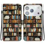 For iPhone 17 Pro Max Crystal Texture Colored Drawing Leather Phone Case(Bookshelf)