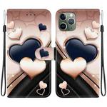For iPhone 11 Pro Crystal Texture Colored Drawing Leather Phone Case(Love Heart)