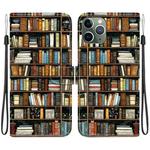 For iPhone 11 Pro Crystal Texture Colored Drawing Leather Phone Case(Bookshelf)