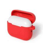 For AirPods Pro 3 Silicone Earphone Protective Case with Hook(Red)