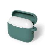 For AirPods Pro 3 Silicone Earphone Protective Case with Hook(Pine Green)