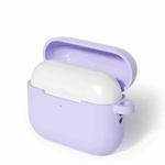 For AirPods Pro 3 Silicone Earphone Protective Case with Hook(Lavender Purple)