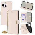 For Sharp Aquos R10 5G Crossbody Chain Leather Phone Case(White)