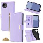For Sharp Aquos wish5 5G Crossbody Chain Leather Phone Case(Purple)