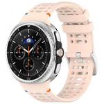 For Samsung Galaxy Watch8 / Watch8 Classic xDfind Alloy Silver Buckle Breathable Hole Silicone Watch Band(Pink)