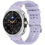 For Samsung Galaxy Watch8 / Watch8 Classic xDfind Alloy Silver Buckle Breathable Hole Silicone Watch Band(Official Purple)