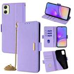 For Samsung Galaxy A05 4G Crossbody Chain Leather Phone Case(Purple)