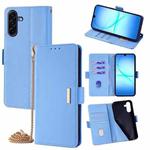 For Samsung Galaxy A17 5G Crossbody Chain Leather Phone Case(Blue)