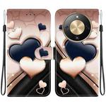 For Honor X70 5G Crystal Texture Colored Drawing Leather Phone Case(Love Heart)