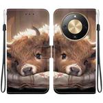 For Honor X70 5G Crystal Texture Colored Drawing Leather Phone Case(Calf)